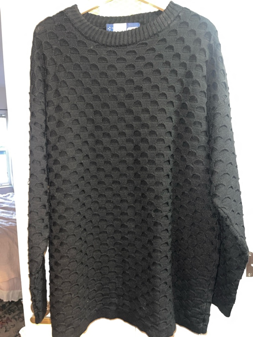 COOGI Black Textured Crewneck Sweater